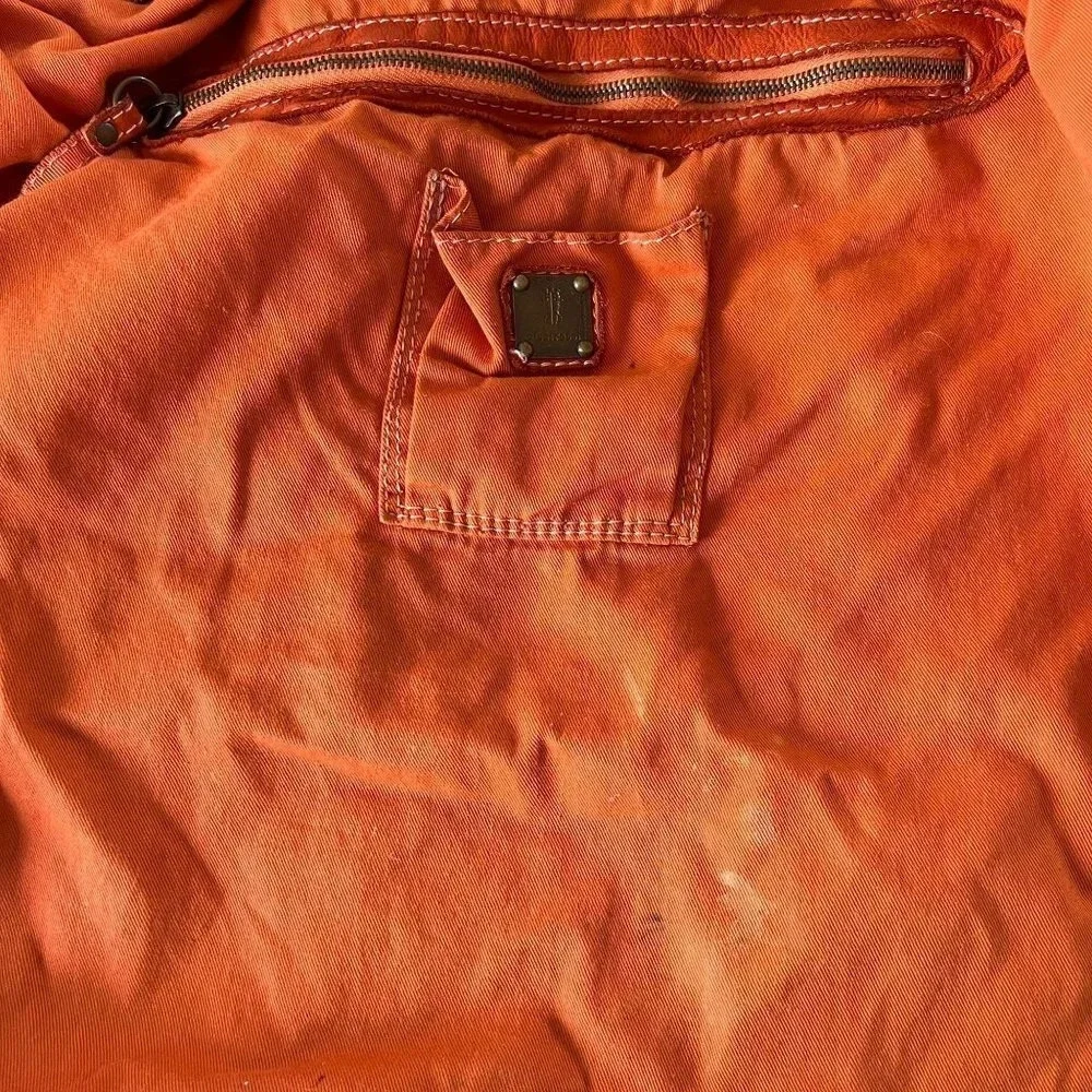 Sissirossi Orange Leather Shoulder Bag